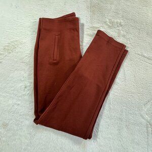 Chicos 00 Ponte Knit Ankle Pants Womens 2 Pull On Stretch Rust Brown 28x28